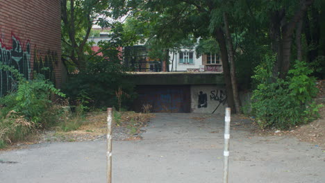 a neighborhood with brutalist apartment buildings from the communist era in sofia, bulgaria