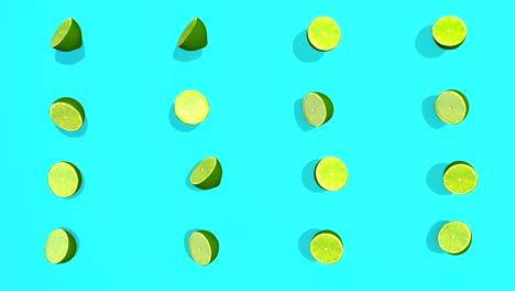 patrón colorido con frutas cítricas limón - elementos 3d, 4k loopabless bucle aislado, perfecto para la composición digital