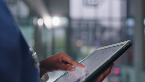 medical professional using tablet