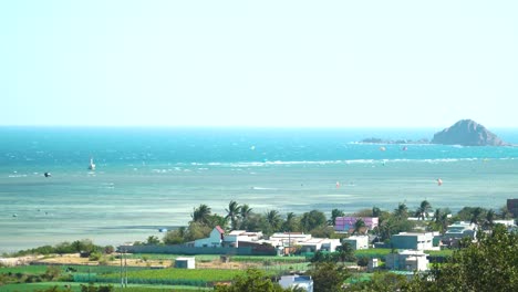 people surfing waves in my hoa paradise lagoon, vietnam kitesurfing destination