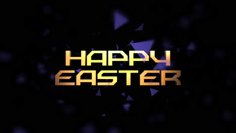 Happy-Easter-text-with-fly-triangle-shapes