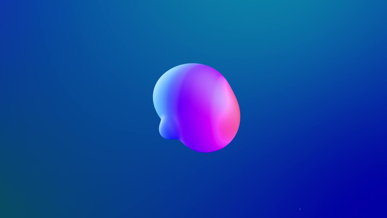 abstract 3d background with beautiful rainbow colors gradient on wax bubbles metaball, spheres fly in air with inner glow, merge like drops of melt wax. 23