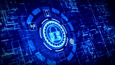 infográfico de exhibición de seguridad digital de alta tecnología