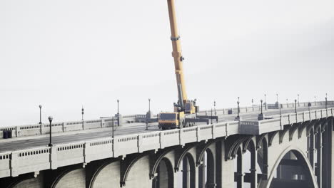 crane on a bridge during construction