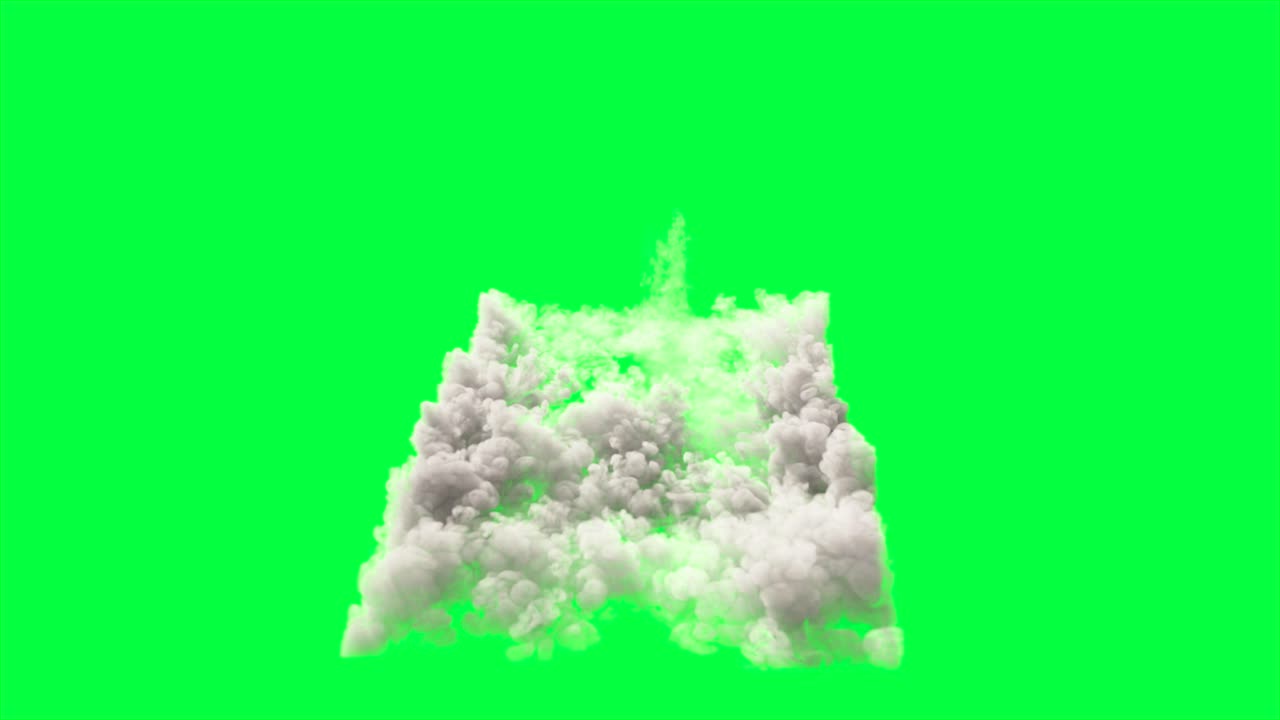 efecto de humo de la explosión en la pantalla verde