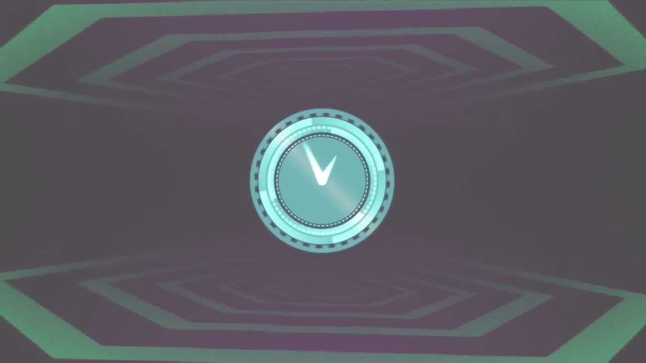 녹색 패턴 배경에 빠르게 움직이는 시계의 애니메이션