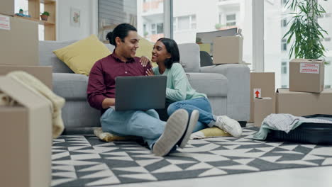 Laptop,-new-home-or-happy-couple-speaking