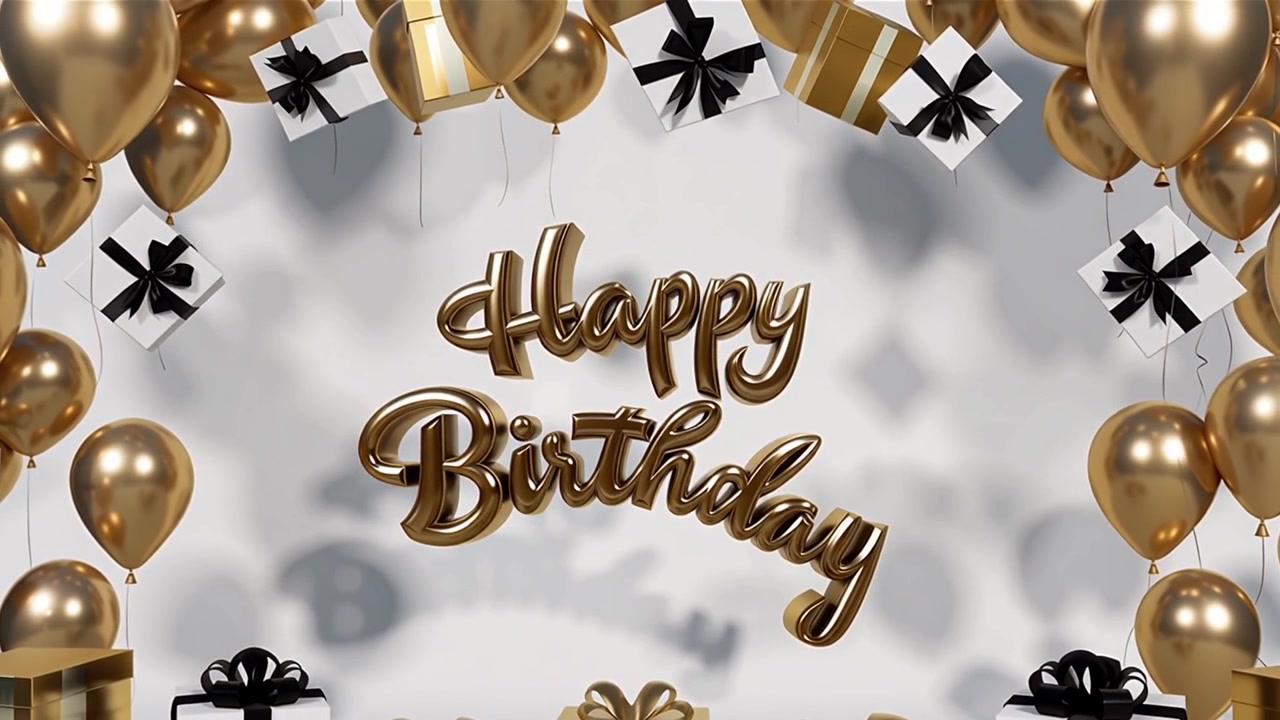 Sfondo di compleanno con palloncini e regali