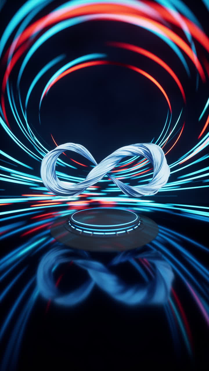 cinturón mobius con fondo de efecto de líneas de giro, renderización 3d.