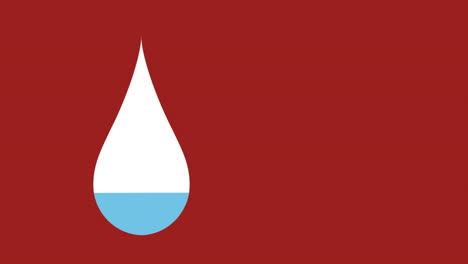 water drop shape on red background