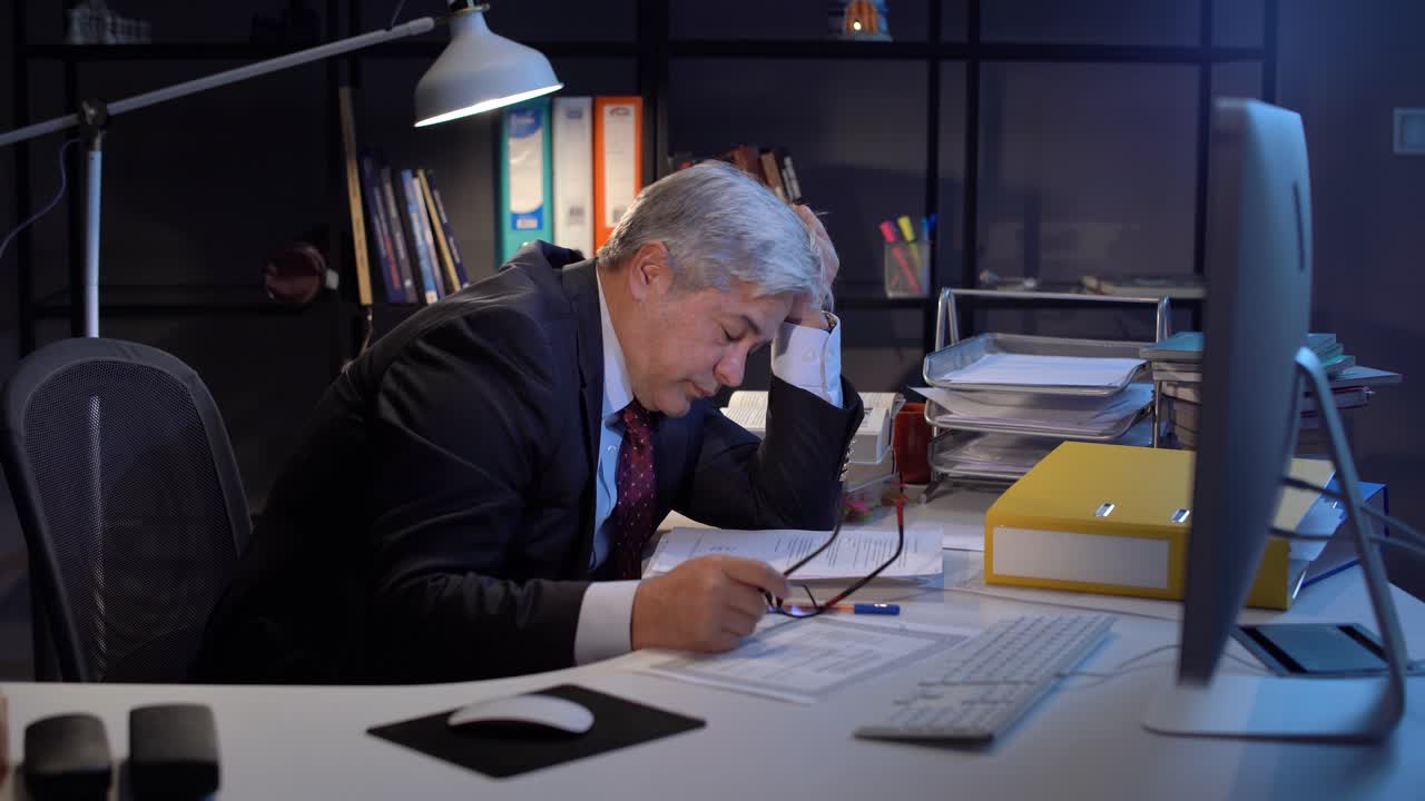 컴퓨터 앞에서 잠들고 있습니다.