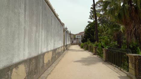 stone fence protecting botanical garden of the university of coimbra