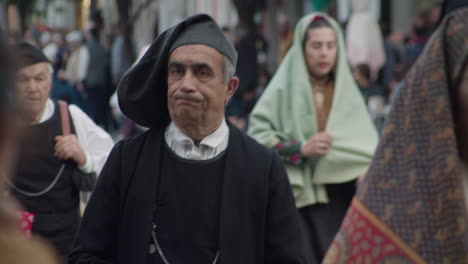 sardinian man with traditional hat at festa di s. antioco martire event