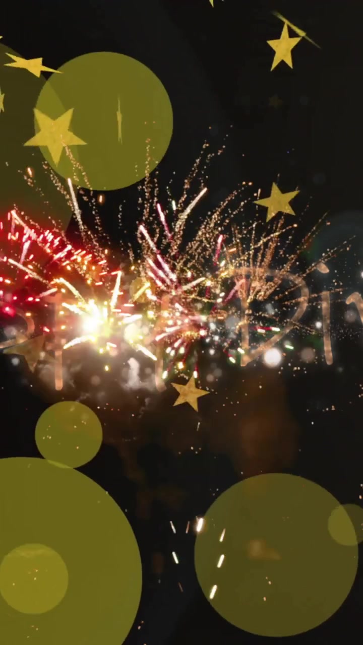 Animation af teksten 'Happy Diwali' over glødende pletter på en sort dekorationsbaggrund