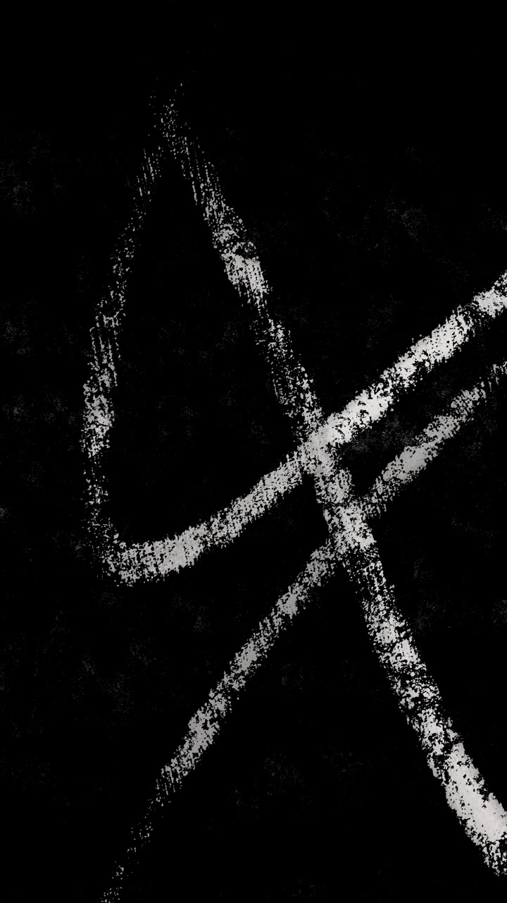 Tratti di gesso bianco astratti su sfondo nero