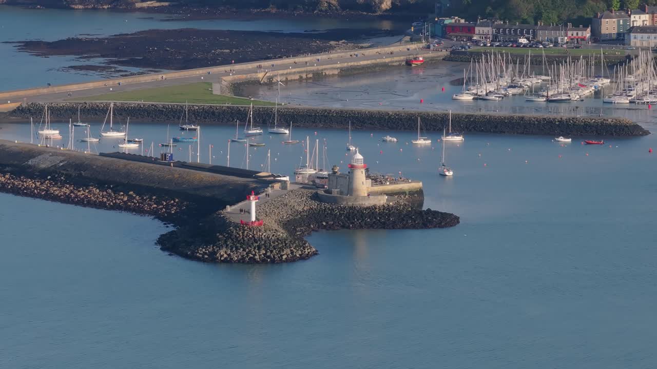 Howth Pier - 4K Cinematic Drone Footage during sunset - Co.Dublin - Ireland 05.04