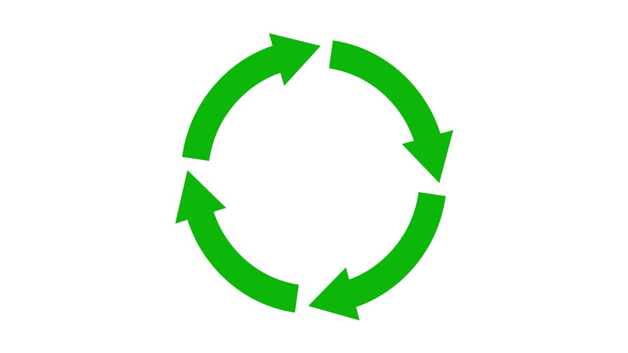 green circle arrows turning animated around process video animation