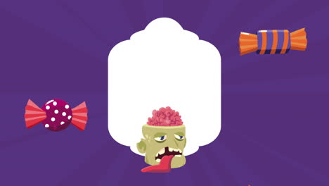 plantilla de diseño gráfico de dulces zombies de halloween