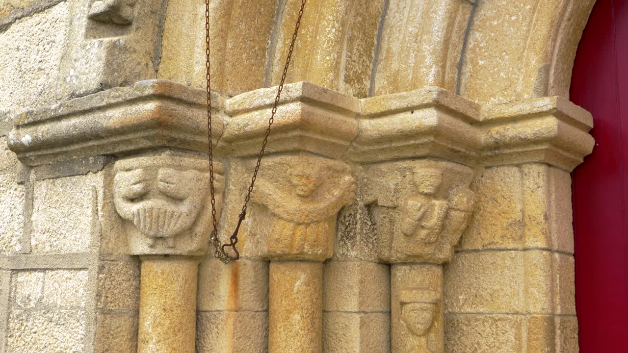 Exterior view of San Xoan church, historic landmark in Vilar de Santos, Galicia, Spain