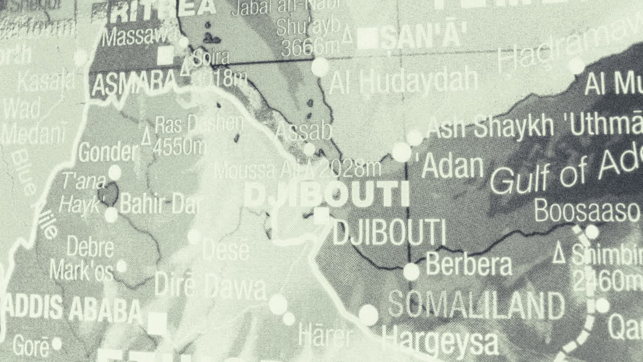 Close-up Geographical Map of the Horn of Africa