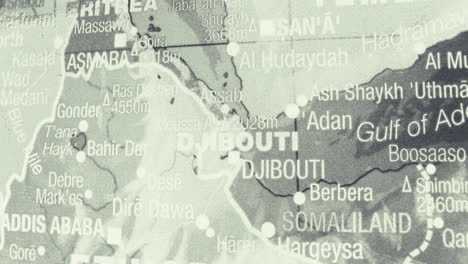close-up geographical map of the horn of africa