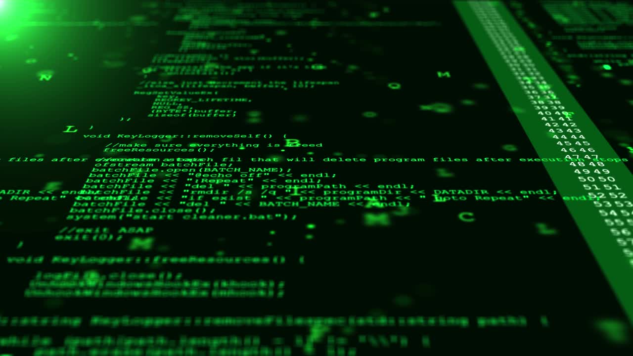 4K Loop Technology glitch computer virus or internet system hacking concept.