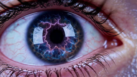 close-up of human eyes
