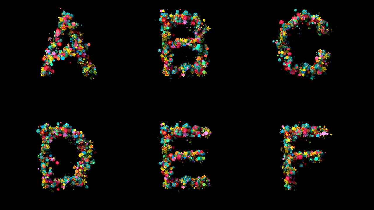 un conjunto de letras florales.