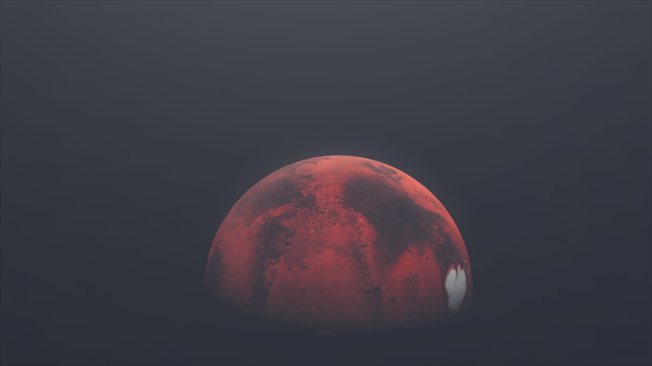 Mars in Deep Space with Strong Sun Haze