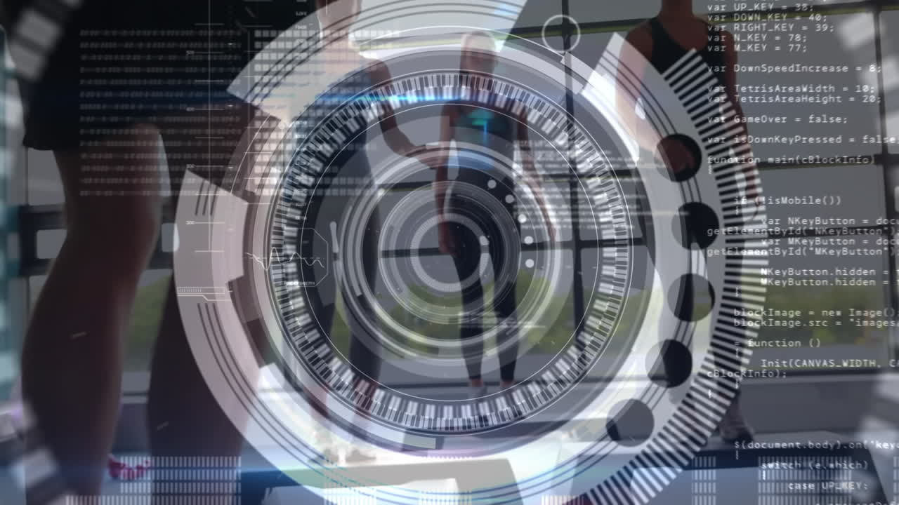 animación de la exploración del alcance sobre las personas que hacen ejercicio