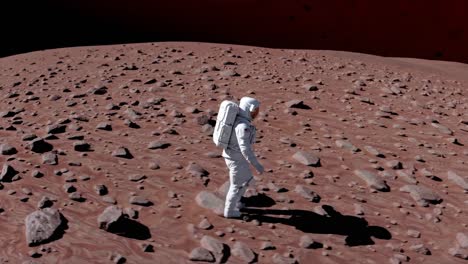 astronaut walking on mars