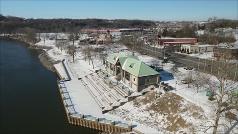 flying over mcgregor park in clarksville tennessee, after a snowstorm