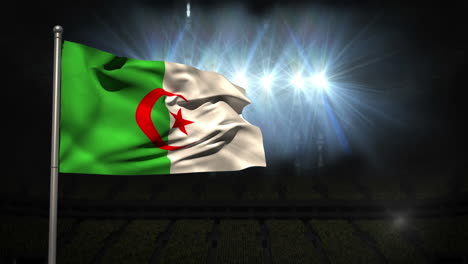 algeria national flag waving on flagpole