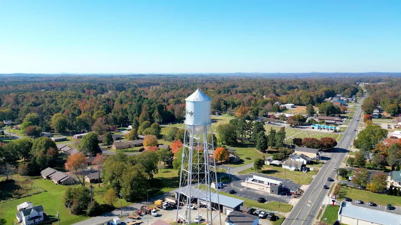 Spectacular drone footage of the famous Liberty water tower in Liberty NC