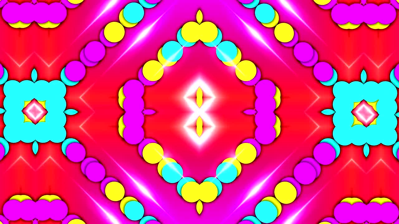 만화경 변경 색상 원 효과 모션 배경 루프