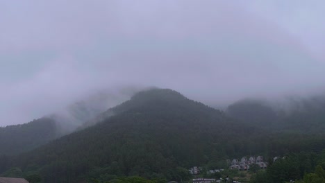 일본 고지대 후지산 주변의 안개