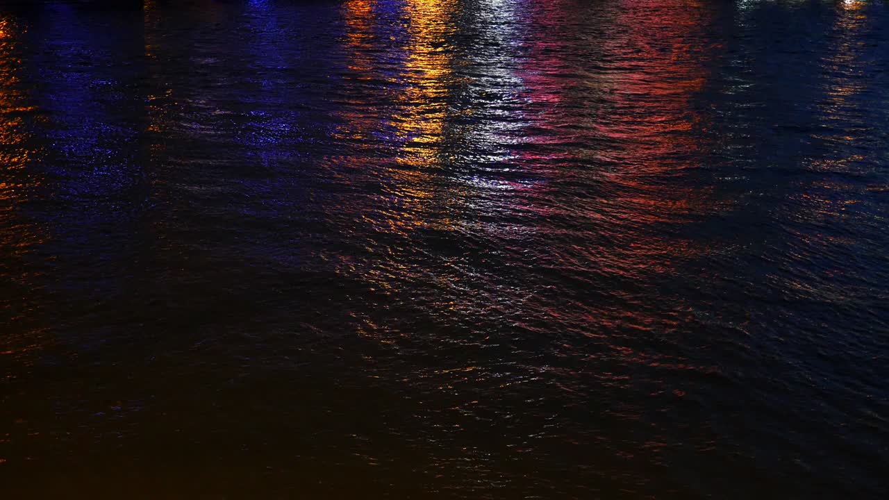 luces que se reflejan en la superficie del agua (bucle)