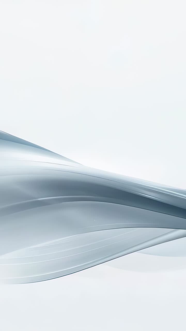 Vertical video: Loop starting, translucent wave undulating slowly across minimal backdrop, pale hue