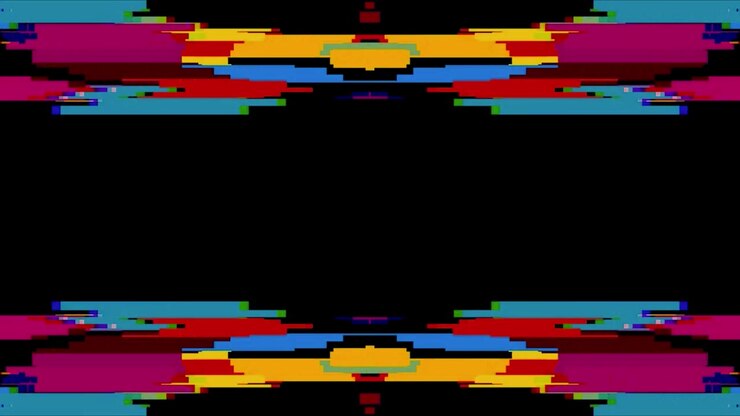 Sfondo glitch digitale astratto con barre colorate in movimento