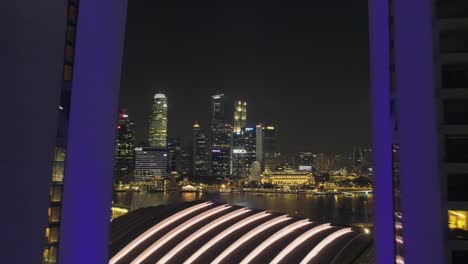 night view of singapore's marina bay and skyscrapers
