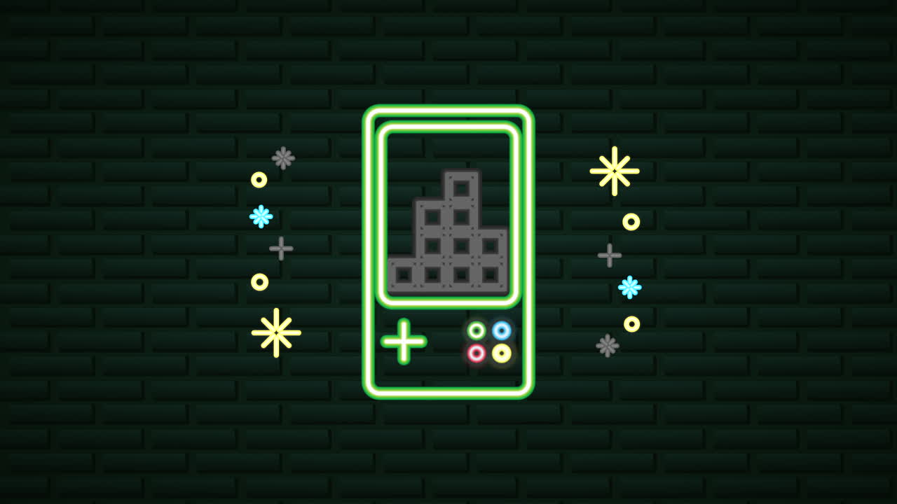 dispositivo de empuñadura de videojuegos de pared con luz de neón