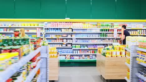 grocery store interior with customers