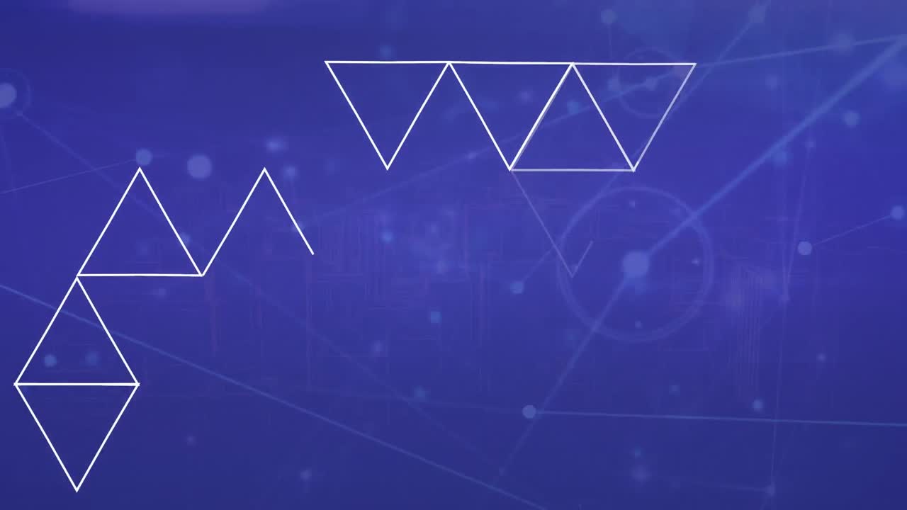 연결 네트워크를 통해 기하학적 모양의 애니메이션