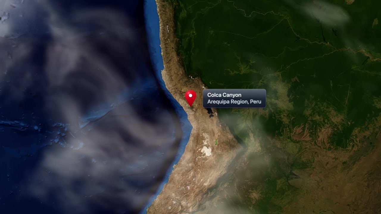 Digital Earth Zoom to Colca Canyon in Arequipa Region, Peru