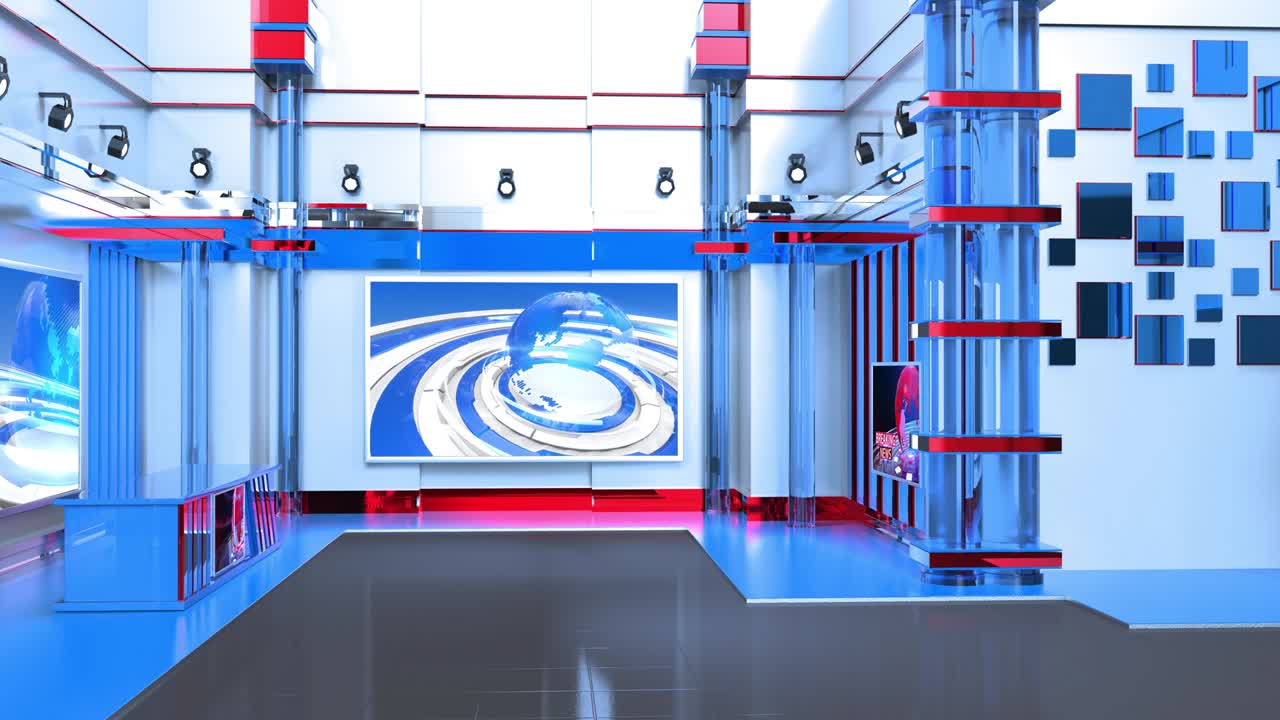3D 가상 TV 스튜디오 뉴스