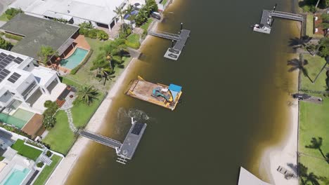 aerial footage of canals and luxury homes