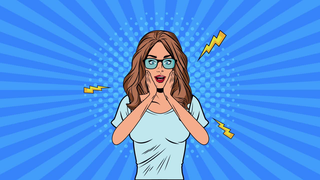 beautiful woman comic character pop art style