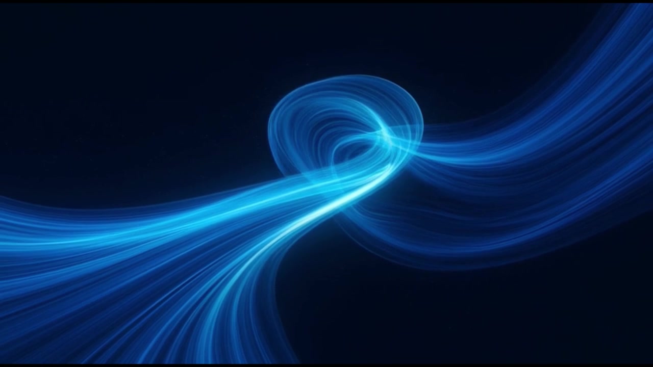 Scie di luce blu astratte che formano un anello luminoso