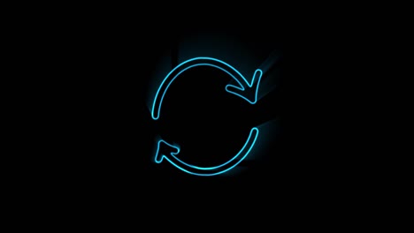 icono de flecha de línea de neón brillante aislado en fondo negro. símbolo de la punta de la flecha de dirección. gráficos de movimiento