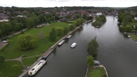 Rod-Eyot-island-River-Thames-near-Henley-on-Thames-reverse-Drone-footage-reveal